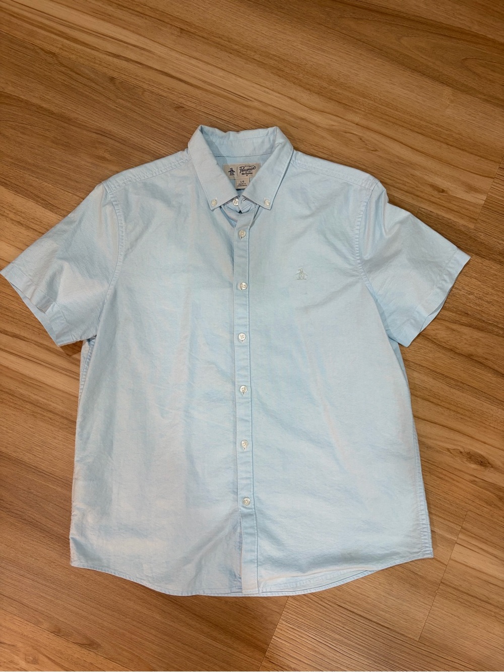 Men Original Penguin Short Sleeve Dress Shirt Slim